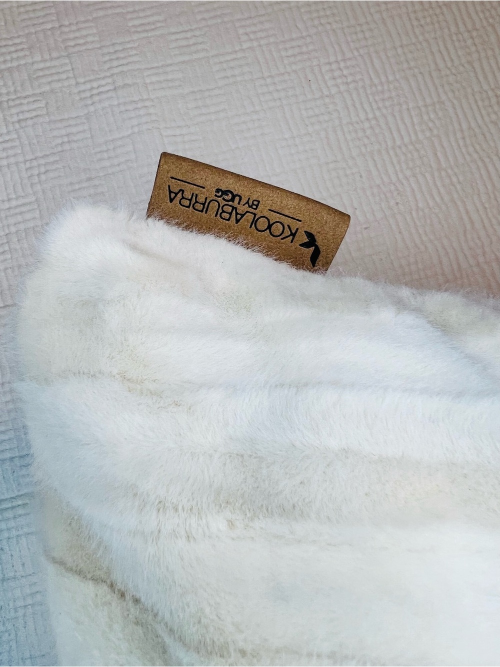 Koolaburra Cream Faux-Fur 20X20 Throw Pillow - Picture 3 of 3